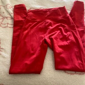 Alphalete Bold Scarlet Leggings with pockets